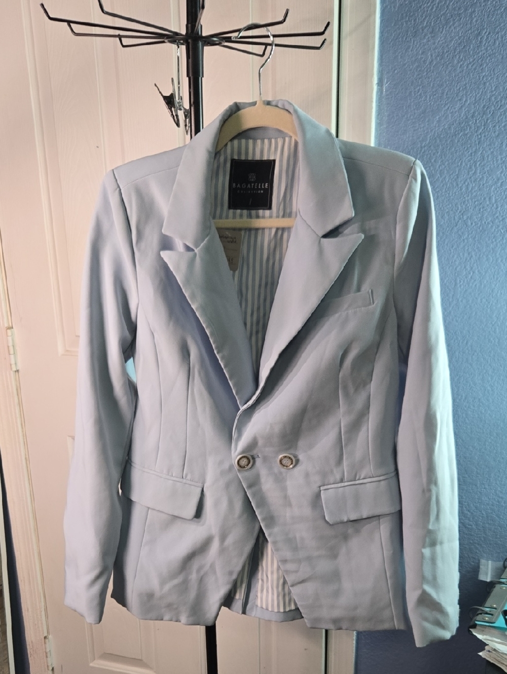 Bagatelle Pale Blue Double-Button Blazer